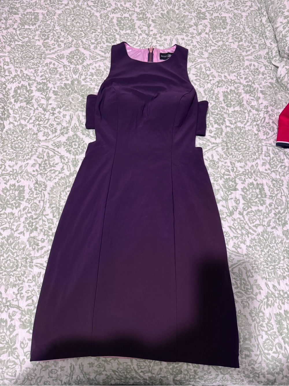 Sleeveless Midi Dress in Deep Purple with Side Cutouts